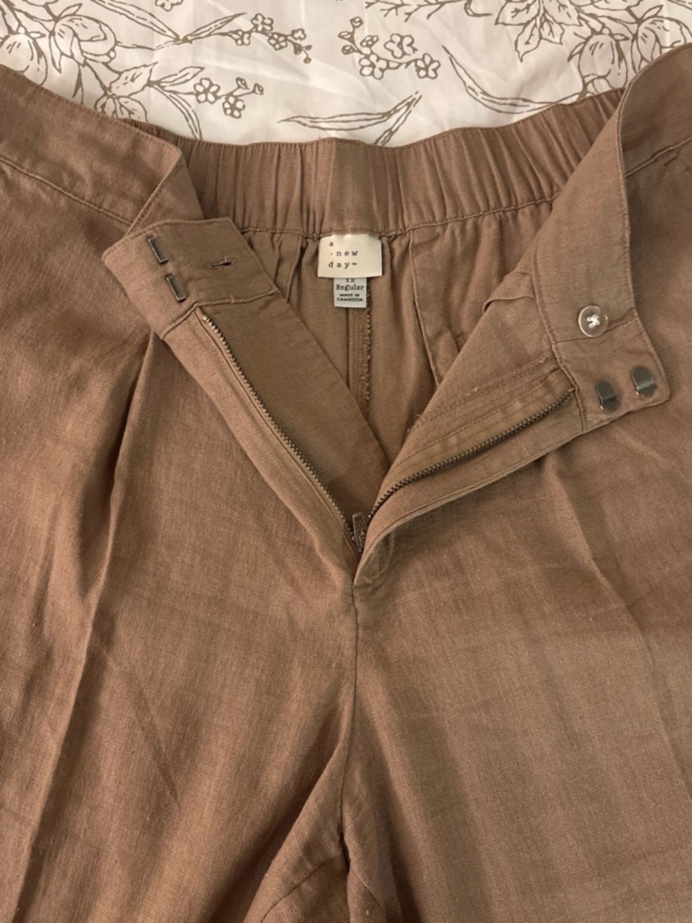a new day linen blend wide-leg pants